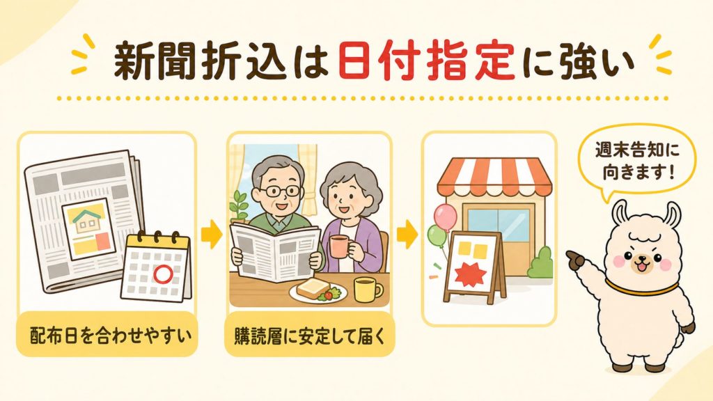 新聞折込は日付指定に強い